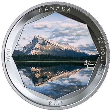 2019 - $30 - Pice colore de 2 oz en argent pur - Srie de photos signes Peter McKinnon : Mont Rundle