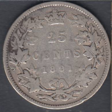 1891 - VG - Canada 25 Cents
