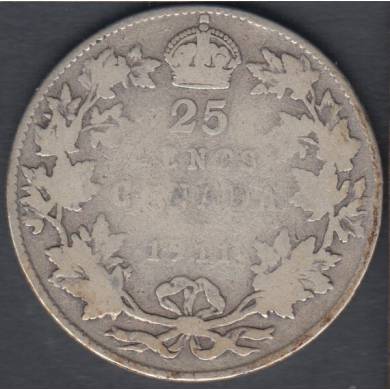 1911 - G/VG - Canada 25 Cents