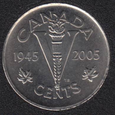 2005 - 1945 - B.Unc - V Day - Canada 5 Cents