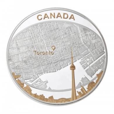 2011 - $25 - Argent Fin - Carte Ville de Toronto