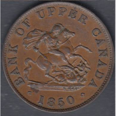 1850 - EF - Bank of Upper Canada Half Penny - PC-5A