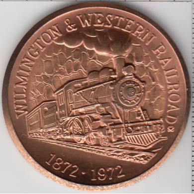 1972 - 1872 - Wilmington & Werstern Rairoad - Green Bank Station - Medal