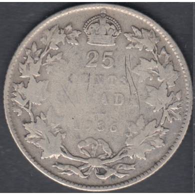 1936 - VG - Canada 25 Cents