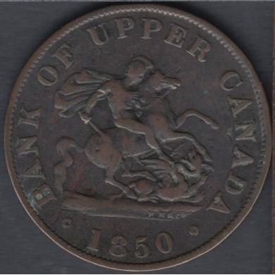 1850 - F/VF - Bank of Upper Canada Half Penny - PC-5A