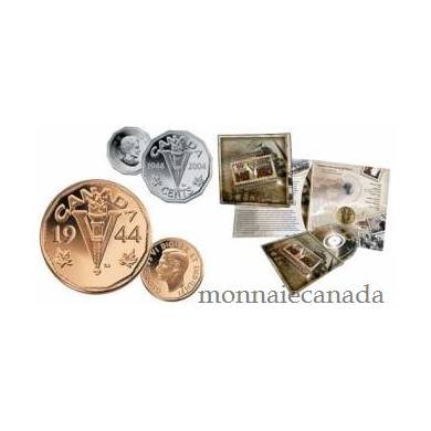 2004 - 5 Cents & Medallion - Sterling Silver Proof D-Day  set with cd