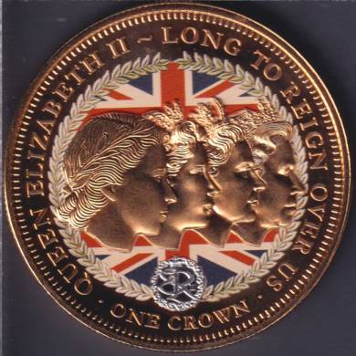 2015 - Proof - One Crown - Queen Elizabeth II Gold Plated - Tristan da Cunha