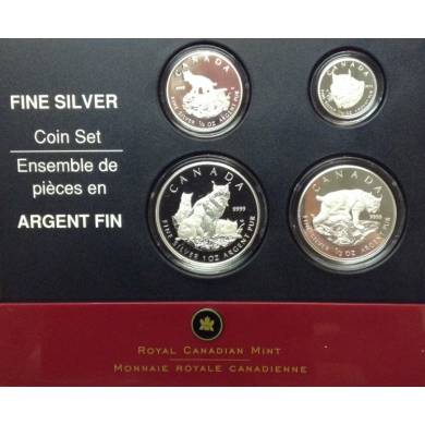 2005 Lynx Ensemble preuve numismatique - 4 pices argent fin  .9999  (1oz - 1/10oz)