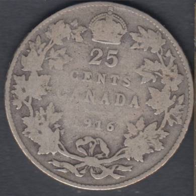 1916 - G/VG - Canada 25 Cents