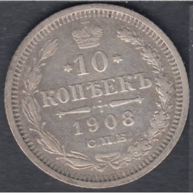 1908 - 10 Kopeks - VF - Russia