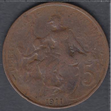 1911 - 5 Centimes - France