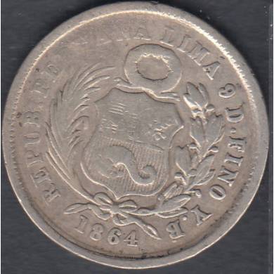 1864 YB - 1 Dinero - Peru