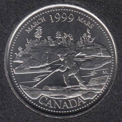 1999 - #3 B.Unc - March - Canada 25 Cents