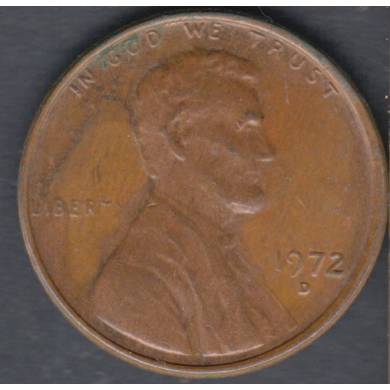 1972 D - AU - Unc - Lincoln Small Cent