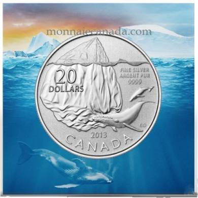 2013 - $20 pour $20 Pièce en argent fin - Iceberg et baleine