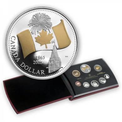 2005 Proof  Set - The 40th Anniversary of Canada's National Flag*** RED BOX SLIGHTLY WORN ***