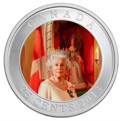 2013 - Her Majesty Queen Elizabeth II Coronation - Canada 25cents