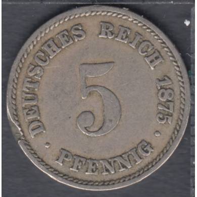1875 A - 5 Pfennig  Tranche Endommag - Allemagne
