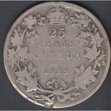 1919 - VG - Rim Nick - Canada 25 Cents