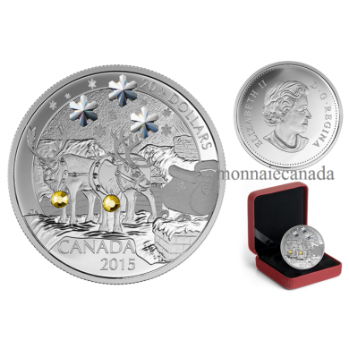2015 - $20 - 1 oz. Fine Silver Coin  Holiday Reindeer