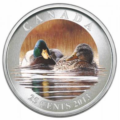 2013 - Mallard - Coloured Coin 25c