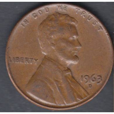 1963 D - AU - UNC - Lincoln Small Cent