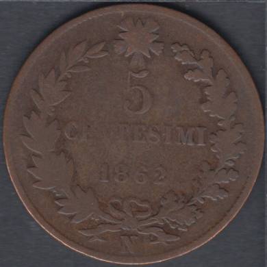 1862 N - 5 Centesimi - Italy