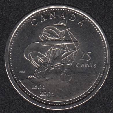 2004 - 1604 P - B.Unc - First settlements - Canada 25 Cents