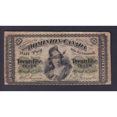 1870 - 25 Cents Shinplaster - Fine Lettre'B'