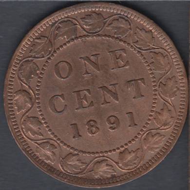 1891 - EF - Large Date - Large Leaves - Obverse #3 - Nettoy - Canada Large Cent