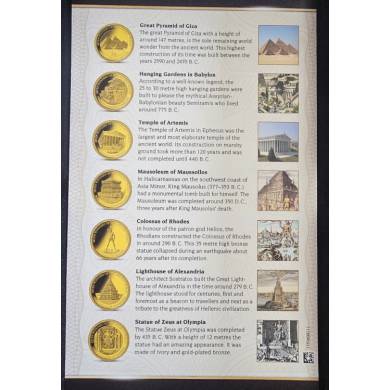 2011 $5 Dollars Or 14 Carats - Les Sept Merveilles du monde antique - 7 Pieces - Iles Salomon