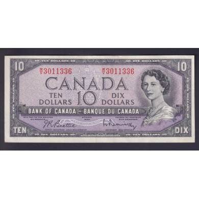 1954 $10 Dollars - AU/UNC - Beattie Rasminsky - Prefix M/V