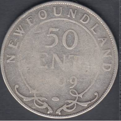 1909 -  Filler -50 Cents - Terre Neuve