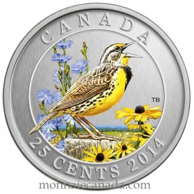 2014 - 25 Cents - Eastern Meadowlark - Coloured Coin