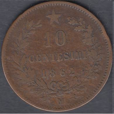 1862 M - 10 Centisimi - Italie