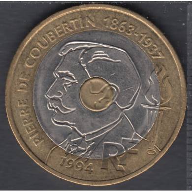 1994 - 1894 - 20 Francs - 1863-1937 -Pierre de Courbertin  - France