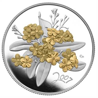 2007 - 50 Cents - Sterling Silver Coin Golden Forget-Me-Not *** COIN ONLY ***