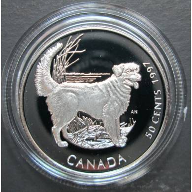 1997 Canada 50 Cents Sterling Silver - Nova Scotia Retriever Dog