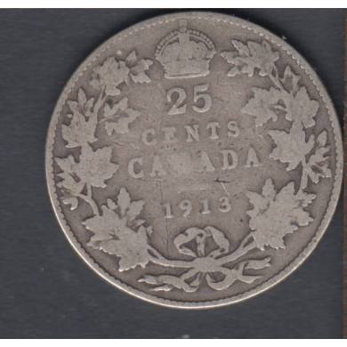 1913 - VG - Canada 25 Cents