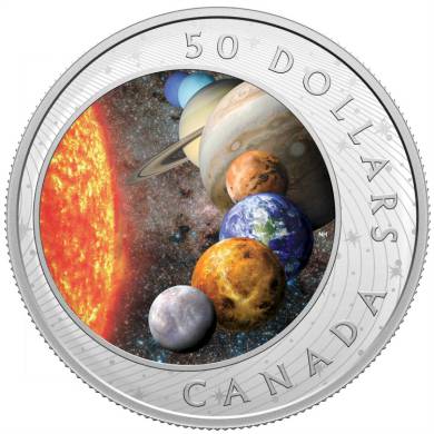 2021 $50 Dollars - 5 oz. Pure Silver Coin - The Solar System