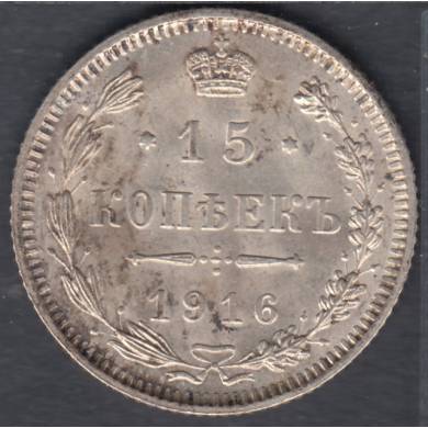 1916 - 15 Kopeks - Osaka Mint Japan - B. Unc - Russie