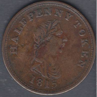 1815 - Fine - Success to Navigation & Trade - Half Penny Token - NS-23A1