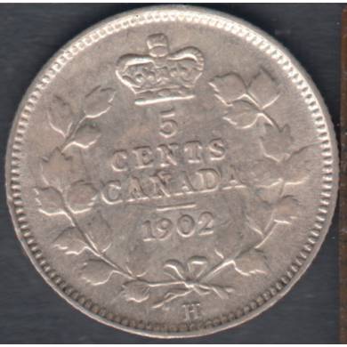 1902 H - Large 'H' - F/VF - Canada 5 Cents