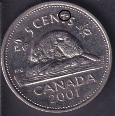 2001 - Extra Metal 'T' - Canada 5 Cents
