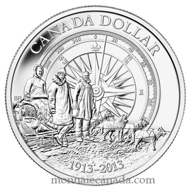 2013 - Brilliant Fine Silver Dollar - 100th Anniversary of the Canadian Arctic Expedition