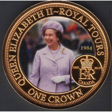 2017 - Proof - One Crown - Queen Elizabeth II - Gold Plated - ROYAL TOUR - Tristan da Cunha