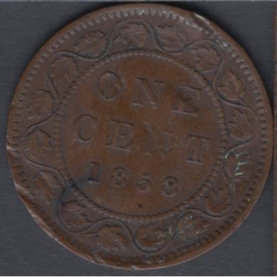 1858 - Endommagé - Canada Large Cent