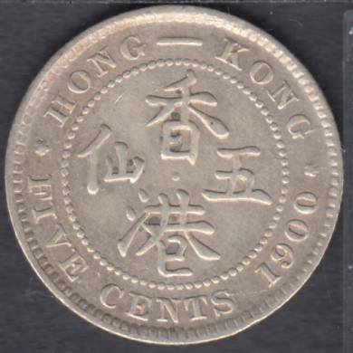 1900 - 5 Cents - VF - Hong Kong