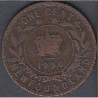 1890 - G/VG - Large Cent - Terre Neuve