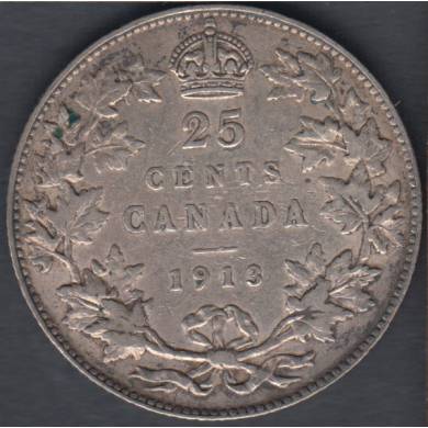1913 - VF - Canada 25 Cents